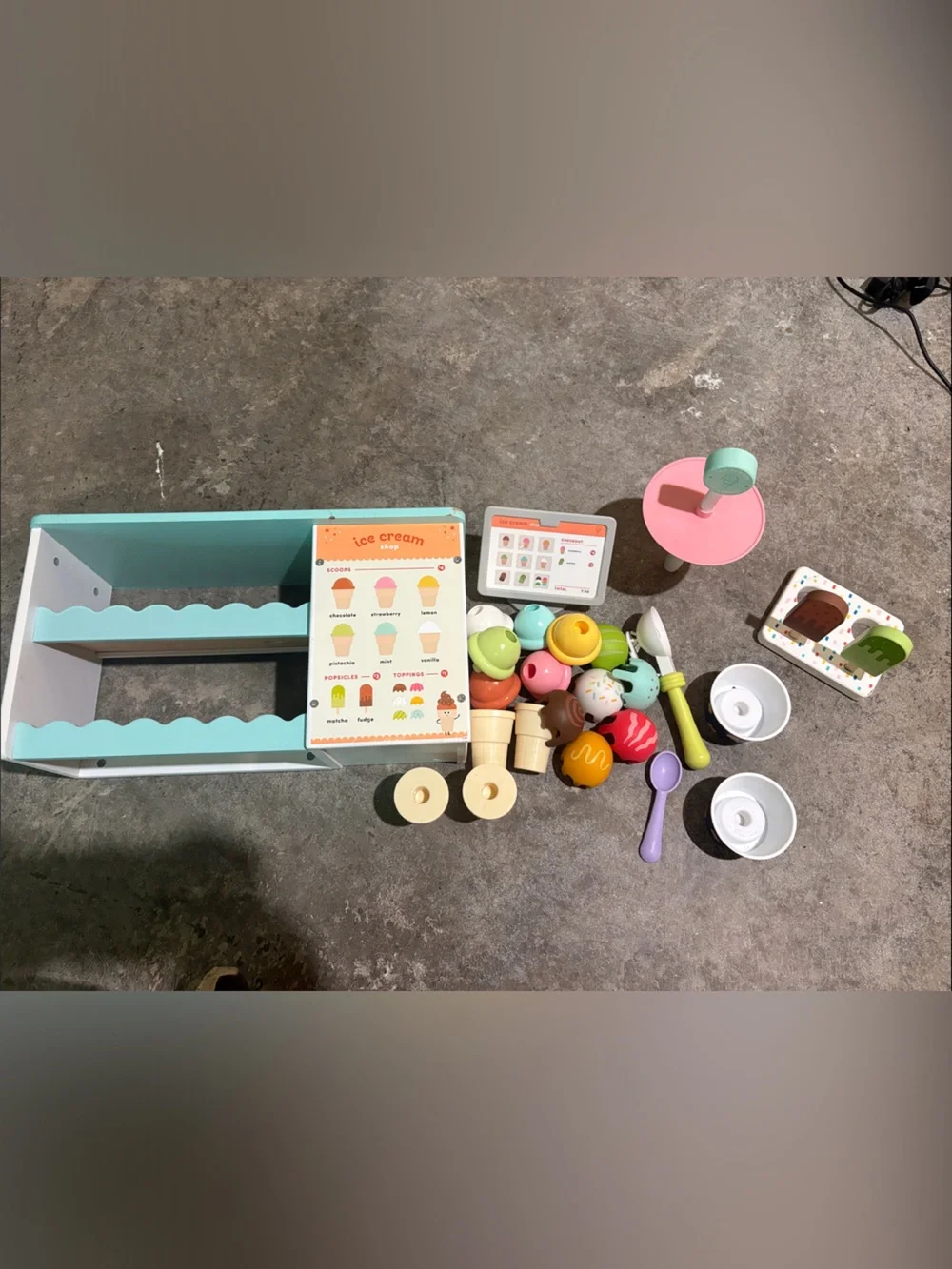 Wooden Pretend Play Ice Cream Set